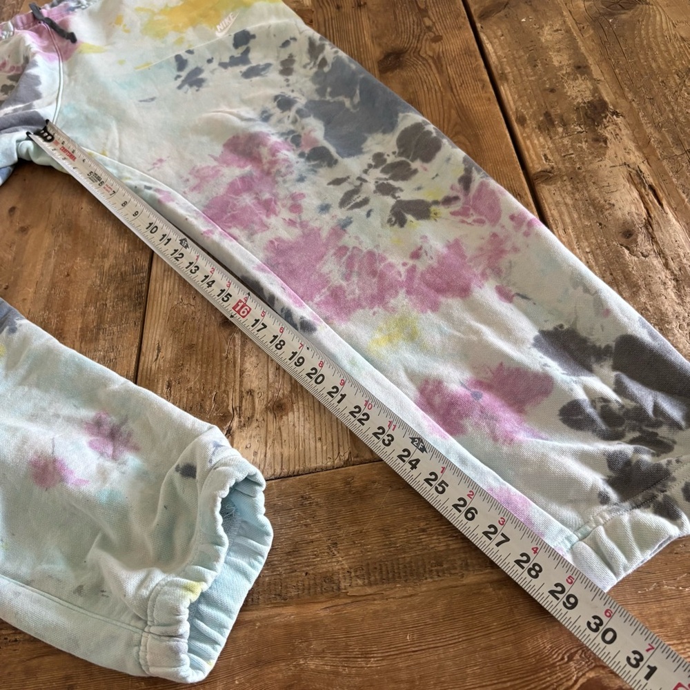 Nike Tie Dye Joggers Fleece Sweatpants Men's Large Gray Blue Splattered Paint - Picture 10 of 11